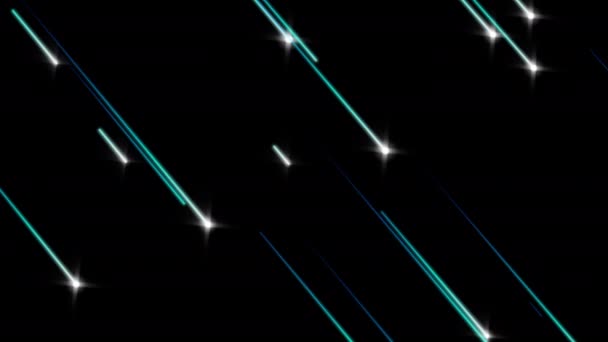 Shooting Stars Comet Trails Beautiful Night Sky Space Tło Animacja — Wideo stockowe