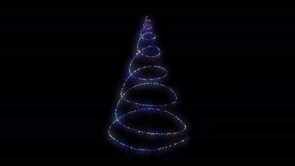 Particelle Albero Natale Animazione Loop Senza Soluzione Continuità — Video Stock