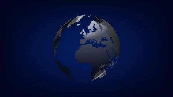 深蓝色背景的3D地球 — 图库照片