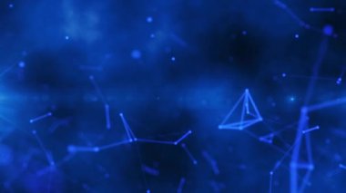 Soyut mavi arka plan, Plexus Futuristik konsept arkaplan. 4k 