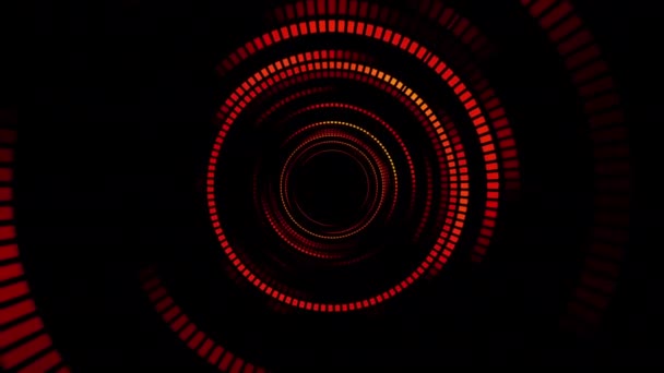 Abstraktní Red Light Circle Datové Technologie Futuristický Design Animace — Stock video