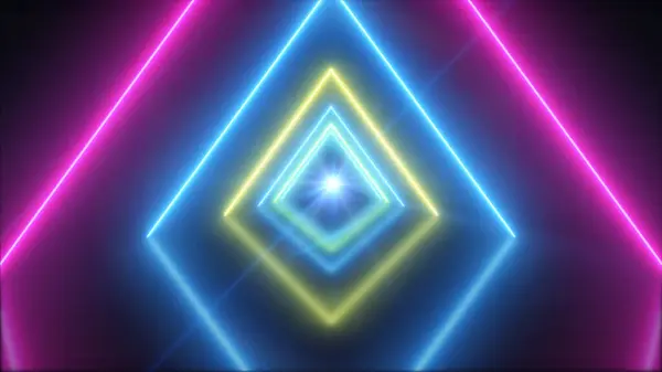 abstract background with neon lights and triangle shape.