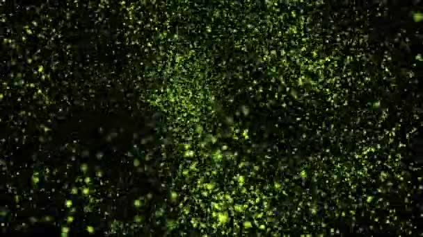 Groene Abstracte Futuristische Sprankelende Kosmische Ster Stof Deeltje Lus Achtergrond — Stockvideo