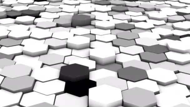 ヘキサゴンによる抽象的な未来的な表面コンセプト 六角形のパターンを持つトレンドサイエンス Fi技術の背景 — ストック動画