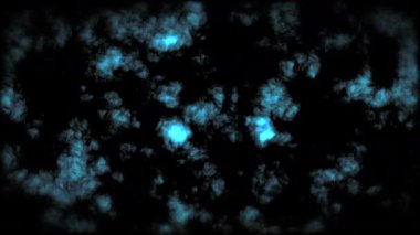 Çarpıcı Mavi Soyut Örnekler, Renklerin ve Şekillerin Büyüleyici Gösterisinde Karanlık Bir Arkaplana Karşı Ortaya Çıktı