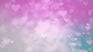 Romantik Kalp Bokeh Parıltısı Animasyon Pembe ve Mor Neşeli Işık