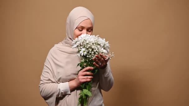 Giornata Internazionale Della Donna Arabo Musulmano Affascinante Deliziosa Donna Mezza — Video Stock
