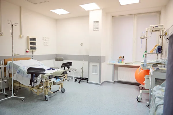 Interior Empty Hospital Ward Modern Maternity Clinic Childbirth Delivery Labor — Stock Photo, Image