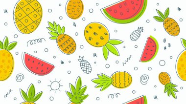 Ananaslı Şekilsiz Karalama Eli Çizildi