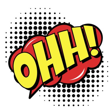 Ohh Metin Komedi İfadesi Klasik Pop Sanat Çizgi Romanları Konuşması