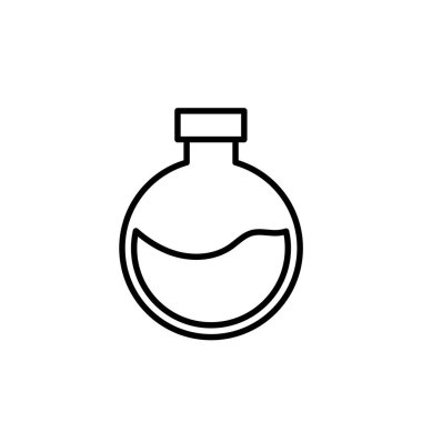 Zehirli Siyah Taslak Simgesi. Matara Sıvısı Cadılar Bayramı Sembolü