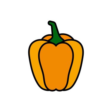 Paprika Renk Çizgi Simgesi. Sarı Paprika Sembolü