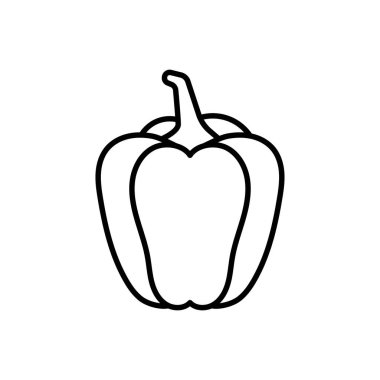 Paprika Siyah Taslak Simgesi. Paprika Simgesi