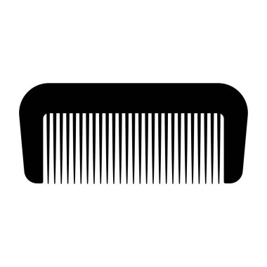 Simgeyi Doldur. Siyah ve Beyaz Tarak - Saç Bakımı Sembolü