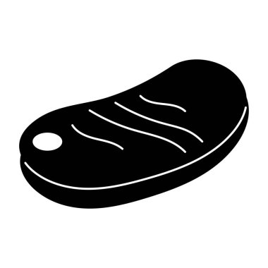 Biftek Simgesi Doldur. Siyah ve Beyaz Biftek Sembolü