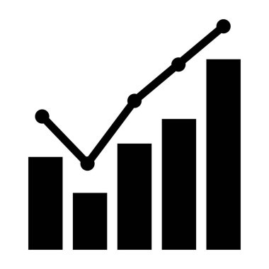 Simgeyi Doldur. Siyah ve Beyaz Grafik Büyüme Sembolü