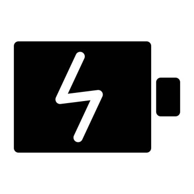 Elektrik Bataryası Simgeyi Doldur. Siyah ve Beyaz Batarya Şarj Sembolü