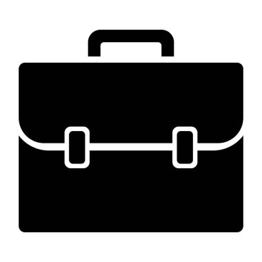 Çanta Simgeyi Doldur. Siyah ve Beyaz Ofis çanta Sembolü