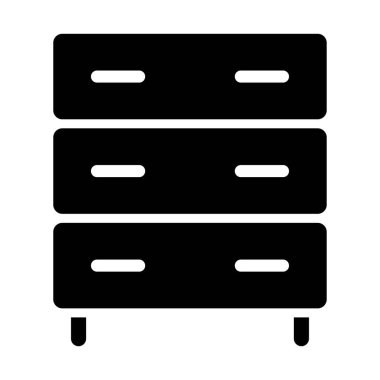 Kabine Simge Doldur. Siyah ve Beyaz Mobilya Sembolü