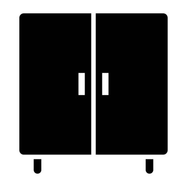 Kabine Simge Doldur. Siyah ve Beyaz Mobilya Sembolü