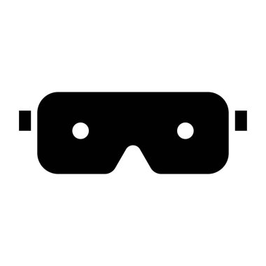 Marangoz Gözlüğü Simgeyi Doldur. Siyah ve Beyaz Göz Koruma Sembolü