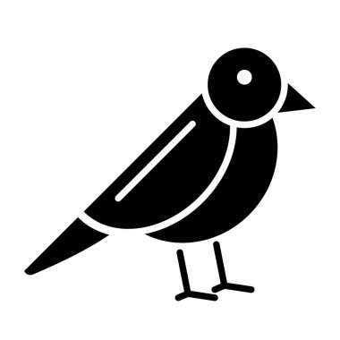 Kuş Doldurma Simgesi. Siyah ve Beyaz Kuş Sembolü