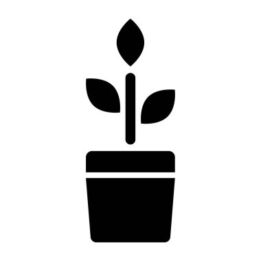 Ot Doldurma Simgesi Yaprağı. Siyah ve Beyaz Botanik Sembolü