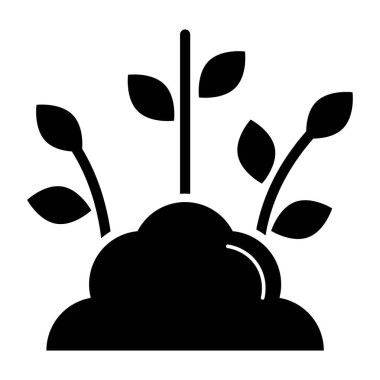 Yaprak Doldurma Simgesi Oluştur. Siyah ve Beyaz Büyüme Bitki Sembolü