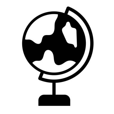 Simgeyi Doldur. Dünya 'nın Siyah ve Beyaz Haritası Dünya Sembolü