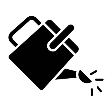 Sulama Kutusu Simgeyi Dolduruyor. Siyah ve Beyaz Bahçe Sulama Aracı Sembolü