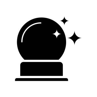 Sihirli Top Simgeyi Doldur. Siyah ve Beyaz Kristal Top Sihirbaz Sembolü