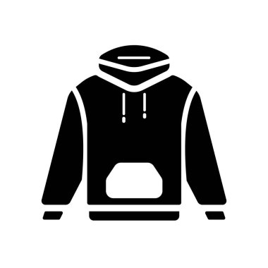 Kapüşonlu Simge Doldur. Siyah ve Beyaz Ceket Sembolü