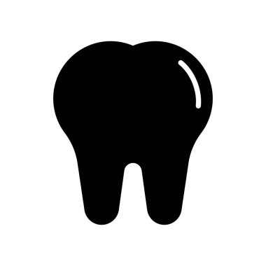 Diş Simgesi Doldur. Siyah ve Beyaz Diş Sembolü