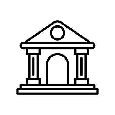 Bank Line Simgesi. Siyah ve Beyaz Bankası Bina Ana Hattı Sembolü