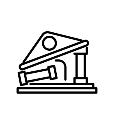 Banka Yok Olan Hat Simgesi. Siyah ve Beyaz İflas Ana Hattı Sembolü