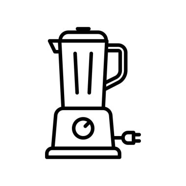 Blender Hattı Simgesi. Siyah ve Beyaz Meyve sıkacağı Özet Sembolü