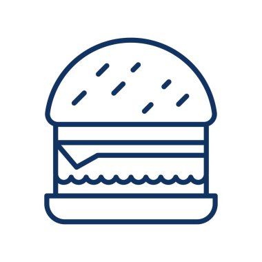 Hamburger Hattı Simgesi. Düzenlenebilir Burger Çizgi İşareti