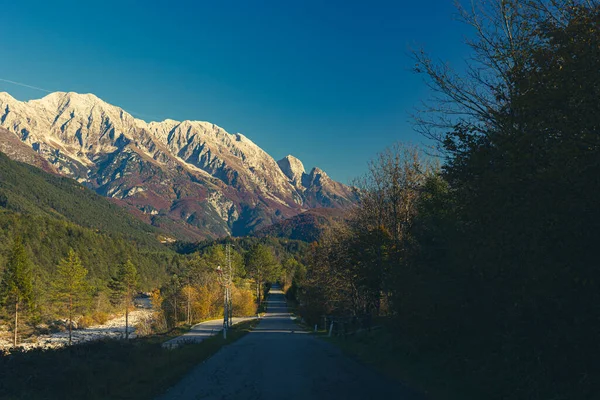 İtalya 'da Val di Resia, Friuli-Venezia Giulia ormanlarında renkli yapraklarla dolu bir sonbahar günü.