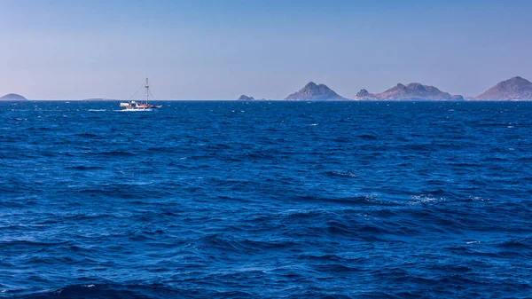 Gyönyörű Délután Egy Hajón Kos Szigeten Görögországban — Stock Fotó