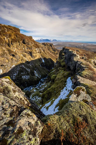 Зимовий Ранок Каньйоні Млагліфур Півночі — стокове фото