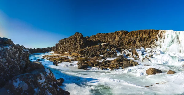 Thingvellir Parque Nacional Iceland Día Marcha Fría — Foto de Stock