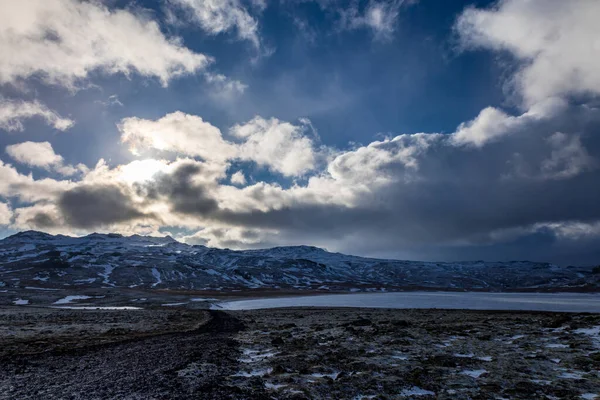 Conduire Hiver Islande — Photo