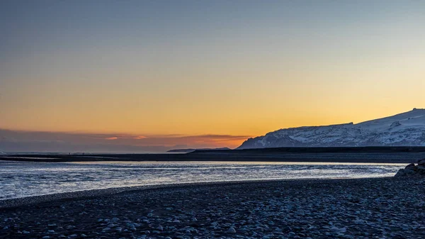 Slunce Dává Vždy Krásnou Atmosféru Pozdní Zimě Islandu — Stock fotografie
