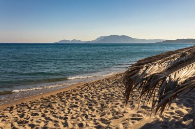 Beautiful afternoon at the beach in kos island, greece