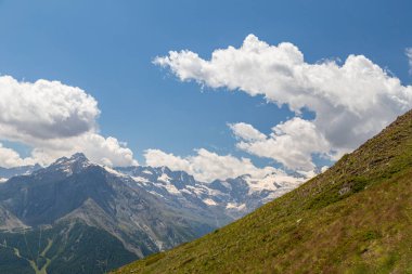 Gran Paradiso 'nun önündeki güzel vadi Bir yaz günü