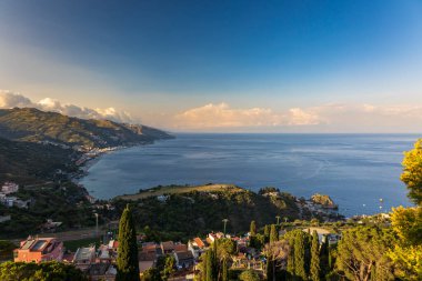 Sicilya, Taormina 'da güzel bir gün batımı