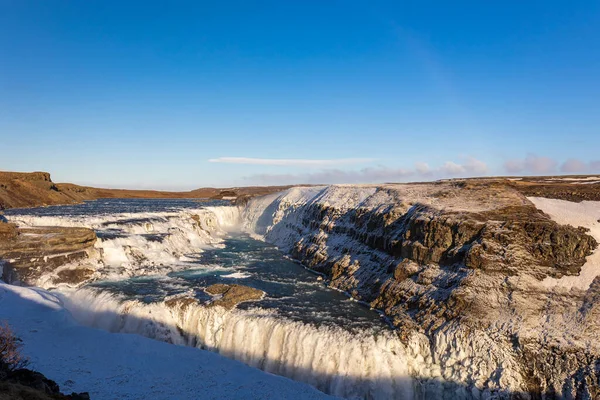 Снег Лед Водопада Чайлфосс Исландии — стоковое фото
