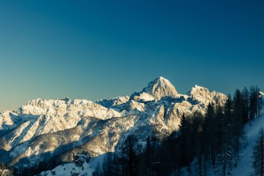 Kış öğleden sonra Lussari, Tarvisio Camporosso, Friuli Venezia Giulia, İtalya