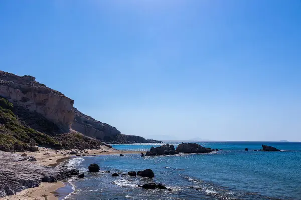 Beautiful Day Camel Beach Kos Island Greece Rechtenvrije Stockfoto's