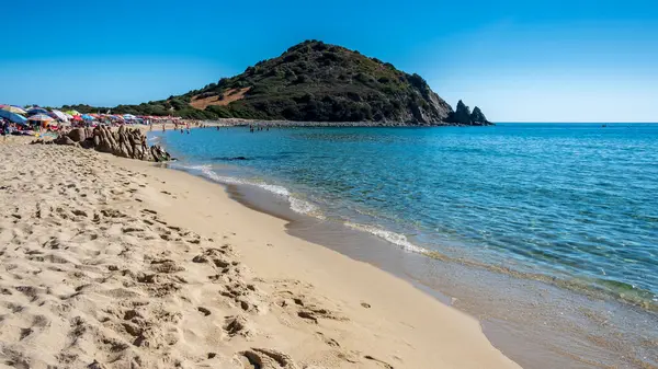 Dia Verão Cala Monte Turno Uma Bela Baía Sudeste Sardenha Imagens Royalty-Free